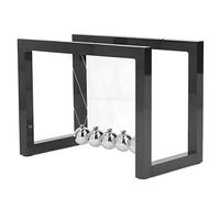 Riuulity Escritorio Oscilante Péndulo Bola Leyes de Conservación Demostración Alivio del Estrés Regalo para la Familia Acrílico Hierro 6.3 X 4.5 Pulgadas (Black)