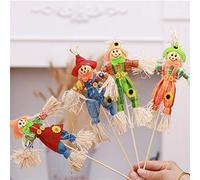 Riuulity Espantapájaros de Pie Decoración de Halloween Pequeño Espantapájaros de Jardín de Otoño para Decoración de Halloween Centro Comercial de Bar, 4 Piezas para de Cosecha de Otoño (Colorful)