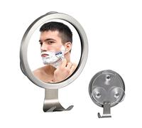 Riuulity Espejo de Baño sin Niebla con Gancho para Maquinilla de Afeitar, Diseño de Succión para Hombres Que Se Afeitan y Maquillan, Ideal para el Hogar, Plateado, 7,48 * 5,91 * 0,98 Pulgadas