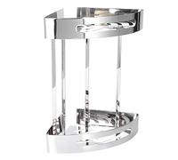 Riuulity Estante de Almacenamiento de Ducha de Esquina Triangular de Acero Inoxidable de Doble Capa para Artículos de Tocador y Suministros de Baño, Fuerte Capacidad de Carga, Resistente a la