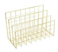 Riuulity Estantería de Metal Elegante Revistero Organizador Clasificador de Archivos Multifuncional para Decoración de Oficina en el Hogar, Dorado 4,72x9,1x6,1 Pulgadas (Dorado)
