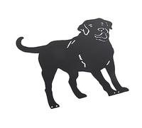 Riuulity Estatua de Perro de Metal con Silueta de Labrador, Estaca de Jardín, Estabilidad, Regalo Ideal para Jardín, Césped y Jardines (Black)