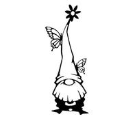 Riuulity Estatuas de Metal de Jardín de Silueta de Pie, Estatuas de Metal de Jardín de Silueta de Duende de Pie Decoración Al Aire Libre (C)