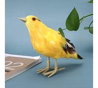 Riuulity Figura de Espantapájaros Hecha a Mano con Pájaro Falso, Adorno Artístico con Modelo de Oriole con Plumas Vívidas, Juguete de 20x15x8cm para Decoración de Parques
