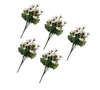 Riuulity Flores de Margaritas Artificiales de Seda, Crisantemos Brillantes para Decoración de Mesa de Entrada Interior y Exterior, 30cm, 5 Paquetes (5 Paquetes Rosa)