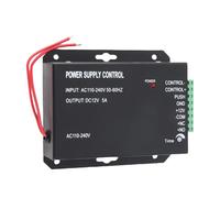 Riuulity Fuente de Alimentación de Acceso Premium Black 12V 5A para de Cerradura Eléctrica, Protección contra Cortocircuitos para Todos los Países Cerradura Eléctrica Aplicable, de Desbloqueo,