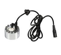 Riuulity Generador de Niebla Ultrasónica Que Cambia de Color de 24 V Fuente de Agua Atomizador para Estanque Humidificador de Aire 12 LED (Cabezal atomizador Degradado Tricolor + Adaptador)