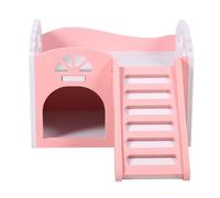 Riuulity Hamster Rat Castle Toy Adorable Casa para Mascotas de 2 Capas para Animales Pequeños Adecuado para Hámsters y Conejillos de Indias Fácil de Montar Colorido (Pink)