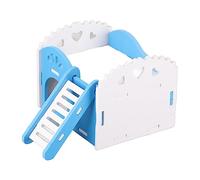 Riuulity Hamster Rat Castle Toy Adorable Casa para Mascotas de 2 Capas para Animales Pequeños Adecuado para Hámsters y Conejillos de Indias Fácil de Montar Colorido (Blue)