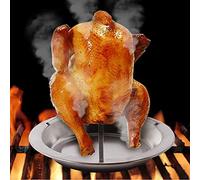 Riuulity Herramienta Duradera para Asador de Pollo de Acero Inoxidable, Soporte para Parrilla para Pato Resistente Al Calor, Adecuado para Pavo Pequeño, Ganso, 17 * 19CM