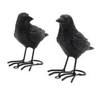 Riuulity Innovadora Escultura de Cuervo, Estatua de Resina de Primera Calidad para Decoración del Jardín del Hogar, Adorno de Cuervo de Simulación para Encanto, 1 par de Estatuas de