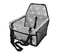 Riuulity Jaula Portadora de Mascotas Lavable, Asiento de Seguridad para Mascotas con Patrón de Huella de Oso con Varilla de Soporte, Diseño Plegable para Pequeñas a Medianas (Estilo bastón de