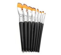 Riuulity Juego de 8 Pinceles de Pintura para el Cabello de Nailon Que No Se Desprende, Ideal para Pintura Al óleo/Gouache/Acuarela, Varios Tamaños para Artistas, Pincel Impermeable con Anillo de