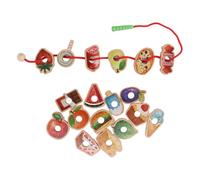 Riuulity Juego de Bloques de Cordones para Niños Pequeños, Juguete Educativo con Cordones en Forma de Fruta para Liberar Potencial y Mejorar Las Habilidades de Concentración, Material Compuesto