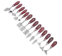 Riuulity Juego de Cuchillos de Pintura Al óleo para Crear Yeso y Gel de Textura, 14 Raspadores de Pintura para Uso con Pinturas Al óleo y Acrílicas, Cuchillas de Acero Inoxidable, 4.1"-8.9" -
