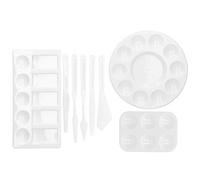 Riuulity Juego de Espátulas de Paleta de Colores para Proyectos de Arte, Juego de Paleta de Raspadores de Pintura de Plástico de 8 Piezas para Mezclar y Limpiar Fácilmente, Ideal para Todos los