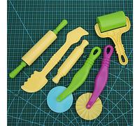 Riuulity Juego de Herramientas de Modelado de Masa de Arcilla Plástica, 6 uds., Kit de Aprendizaje Educativo para Niños con Moldes de Formas Divertidas para Niños de 3 a 5 Años