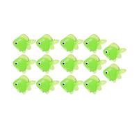 Riuulity Juego de Juguetes de Peces de Colores Pequeños, 14 Piezas Realistas de Goma TPR, Figuras de Peces para Jugar en la Bañera, Juegos de Carnaval, Contar en el Aula (Green)