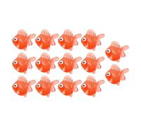 Riuulity Juego de Juguetes de Peces de Colores Pequeños, 14 Piezas Realistas de Goma TPR, Figuras de Peces para Jugar en la Bañera, Juegos de Carnaval, Contar en el Aula (Rojo)