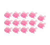 Riuulity Juego de Juguetes de Peces de Colores Pequeños, 14 Piezas Realistas de Goma TPR, Figuras de Peces para Jugar en la Bañera, Juegos de Carnaval, Contar en el Aula (Pink)