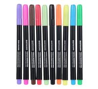 Riuulity Juego de Marcadores de Tela Permanentes, Colores Vibrantes, 24 Colores para Ropa, Manualidades para Dibujar a Mano, Adecuado para Niños y Adultos, Resistente Al Lavado, 1 Marcador de 24 (10