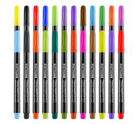 Riuulity Juego de Marcadores de Tela Permanentes, Colores Vibrantes, 24 Colores para Ropa, Manualidades para Dibujar a Mano, Adecuado para Niños y Adultos, Resistente Al Lavado, 1 Marcador de 24 (