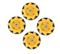 Riuulity Juego de Ruedas Omnidireccionales Mecanum para Coches Robot Inteligentes, Componentes de Juguete, 48 Mm, ABS y Material de Goma (Dos Pares)