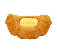 Riuulity Juguetes de Peluche de Croissant para Perros con Chirriador, | Material de Felpa Suave, Mantequilla Extraíble para Juego 2 en 1, Satisface el Instinto Natural de Masticación, Diseño