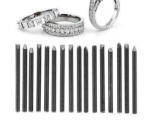 Riuulity Kit de Cinceles de Yunque para Procesamiento de Joyas, Herramientas Duraderas de Orfebre, 20 Piezas, 16 Piezas para Artesanos de Joyería de Metal (paquete de 16)