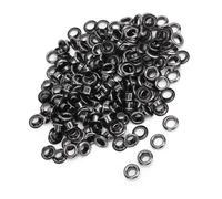 Riuulity Kit de Ojales Decorativos de Latón, Juego de 100 Ojales de 4 Mm para Cinturones, Pulseras de Cuero, Zapatos, Material de Alta Calidad, Dorado/plateado/bronce/negro Opcional (Plata Negro)