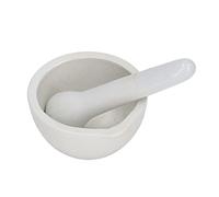 Riuulity Kit Pequeño de Mortero y Mortero con Cuenco de Molienda de 60 Ml, 10 Juegos de Cuencos de Cerámica para Uso en Laboratorio