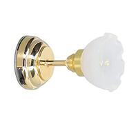 Riuulity Lámpara de Cúpula de Casa de Muñecas de Metal y Vidrio, Luz LED en Miniatura a Escala 1:12 para Casa de Muñecas, Diseño Vintage Ensueño DIY