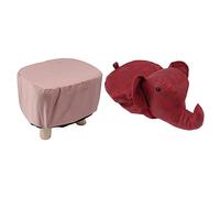 Riuulity Lindo Animal con Forma de Elefant Anti -Slip Stable Puestos Estables para Pine Wood Tabures para la Familia (Rojo)