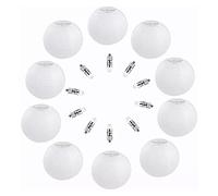 Riuulity Linternas de Papel Redondas Blancas, 10 Luces LED para Decoración de Bares de Fiestas Navideñas, Pequeñas y Hermosas Linternas Reutilizables, Marco de Metal de Papel de 20 Cm de Diámetro