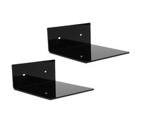 Riuulity Mini Estante de Almacenamiento Montado en la Pared, Solución de Optimización del Espacio, 2 uds., para Dormitorio, Sala de Estar, Oficina, Construcción Acrílica (Black)