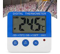 Riuulity Mini Termómetro de Alarma con Pantalla LCD Grande para Refrigerador y Congelador de Granja Ganadera, Medidor de Temperatura Electrónico