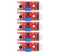 Riuulity Módulo de Sensor de Sonido de Micrófono Profesional 5 Piezas con Ganancia Fija 20 DB [Sensibilidad de Umbral Ajustable]