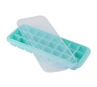 Riuulity Molde para Cubitos de Hielo de 24 Rejillas con Tapa, Bandeja de Hielo de Silicona Segura para Cubitos de Limpios de 1,2x1,2 Pulgadas (GREEN)