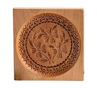 Riuulity Molde para Galletas de Madera Tallada, Perfecto para Hornear Galletas y Pasteles Caseros, Diseños Grabados para Delicias Familiares (#7)
