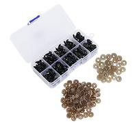 Riuulity Narices de Ojos de Plástico Negro para Muñecas y Animales de Peluche, Accesorios para Manualidades Suaves y Duraderos, Kit de Material de Juguete para Bricolaje, Juego de Nariz Ojos de 120