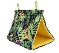 Riuulity Nido de Loro, Tela Suave y Cómoda, Sombra Triangular Colgante, Nido para Pájaros, Jaula para Pájaros, Espuma de Juguete + Lona de 8,26x6,3x5,51 Pulgadas