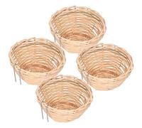 Riuulity Nido de Pájaro de bambú Tejido con Gancho, Nido Adecuado para Supervivencia y Reproducción, 4,1 X 2,2 Pulgadas, 4 Piezas