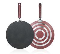 Riuulity NutriChef Plancha Eléctrica para Hacer Crepes, Sartén Multifuncional con Espátula y Esparcidor, Sartén para Hacer Crepes Resistente a los Arañazos para Perfectos, Panqueques, para Cocinar