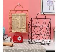 Riuulity Organizador de Canasta de Hierro Montada en Hohlwand para Dormitorio de Cocina de Baño, Cesta de Hierro con Ganchos para Almacenamiento, 14.6 X 10 X 3 Pulgadas, Escenas aplicables: Inicio