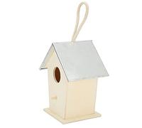 Riuulity Pajarera Colgante, Caja Nido Decorativa de Madera para Uso en Exteriores, Duradera y Resistente a la Intemperie, Adecuada para Pájaros Azules, 1 Pieza