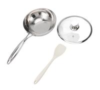 Riuulity Pan de Frito de Acero Inoxidable de Triple Capa 316, Diseño de Martillo único, Segura sin Recubrimiento, Adecuada para Freír, Freír, Hirviendo, Comida Suplementaria