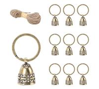 Riuulity Pequeñas Campanas de Manualidades, 10 Pcs Campanas Colgadas a Mano de Cobre Puro para Decorativo de Navidad con Llave de Cuerda de Yute de 10 M, Ideal para Artesanías
