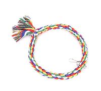 Riuulity Percha para Pájaros, Cuerda de Algodón Colorida, Columpio de Juguete, Accesorios de Metal, Tamaño Pequeño y Mediano, Salud Física y Mental, 109g