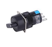 Riuulity Perilla Selectora Giratoria de 5 Uds CA 250V 3A para Equipos Electrónicos, Interruptor de Control Versátil, Diámetro de Montaje de 16mm (AB6-11X2)
