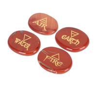 Riuulity Piedras Rúnicas Grabadas en Agua, Aire, Fuego y Tierra para Alivio de la Ansiedad y Curación de Reiki, Decoración de Mesa de Oficina Sala de Estar, Juego de 4 Unidades para Meditación (Tipo